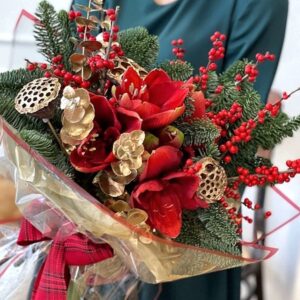 Red Christmas Flower arrangement